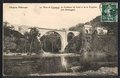 AK Couesque /Aveyron, Le Pont, au Confluent du Goul et de la Truyères près Entraygues