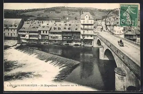 AK Espalion /Aveyron, Tanneris sur le Lot et Pont Neuf