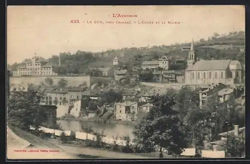 AK Le Gua /Aveyron, L`Église et la Mairie