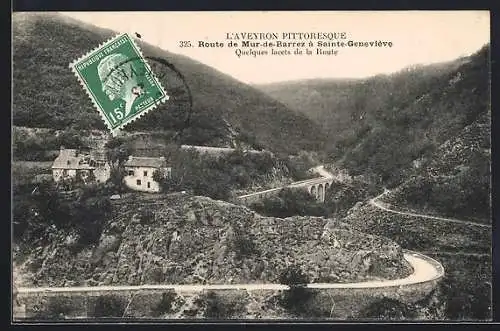 AK Mur-de-Barrez /Aveyron, Route de Mur-de-Barrez à Sainte-Geneviève