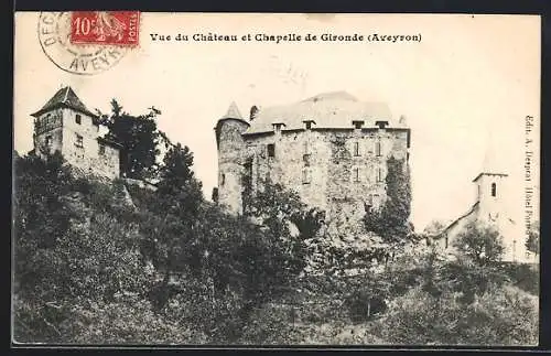 AK Gironde /Aveyron, Vue du Château et Chapelle