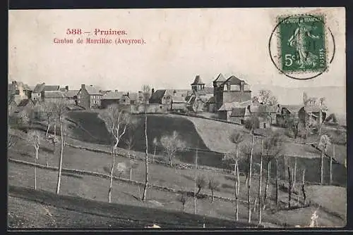 AK Pruines /Aveyron, Canton de Marcillac, Panorama