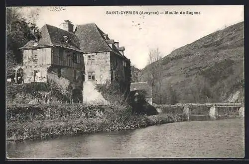 AK Saint-Cyprien /Aveyron, Moulin de Sagnes