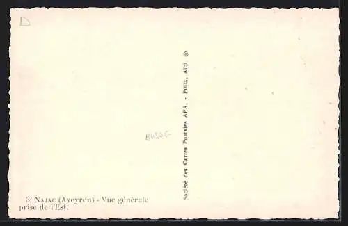 AK Najac /Aveyron, Vue générale prise de l`Est