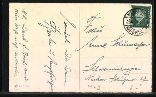 Künstler-AK Meissner & Buch (M&B) Nr. 3336: Fliederzweig, Geburtstagsgruss