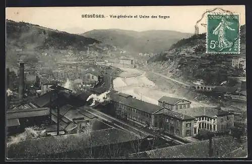 AK Bessèges, Vue générale et Usine des forges