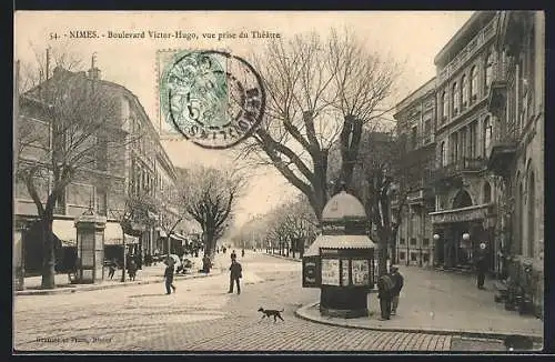 AK Nimes, Boulevard Victor-Hugo, Vue prise du Théâtre