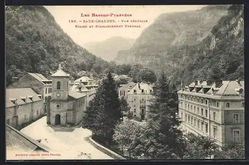 AK Eaux-Chaudes, Vue Générale, Église et Établissement Thermal