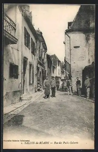 AK Salies-de-Béarn, Rue des Puits-Salants, Strassenpartie