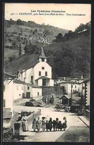 AK Arnéguy, Les Pyrénées Illustrées, Pont International