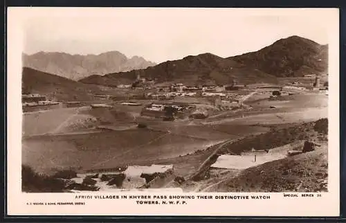 AK Khyber Pass, Afridi Villages showing their distinctive Watch Towers