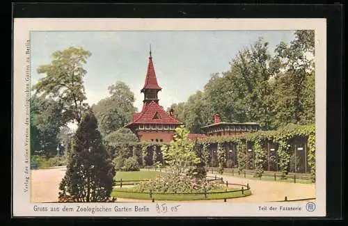 Künstler-AK Berlin, Zoologischer Garten, Teil der Fasanerie