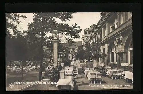 Foto-AK Restaurant-Terrasse im Zoologischen Garten Berlin