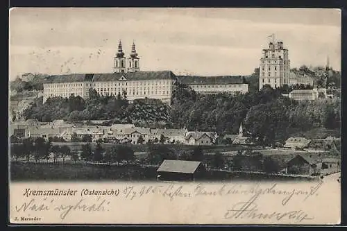 AK Kremsmünster, Blick zum Stift aus dem Osten