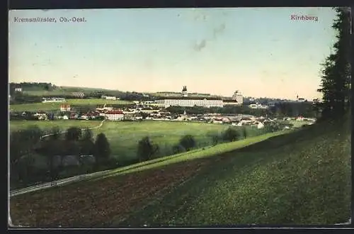 AK Kremsmünster /Ob.-Oest., Ortsansicht vom Kirchberg