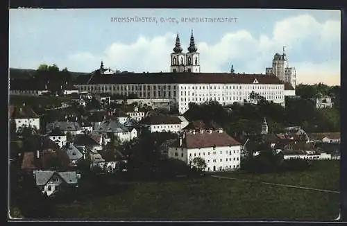 AK Kremsmünster /O.-Oe., Blick aufs Benediktinerstift