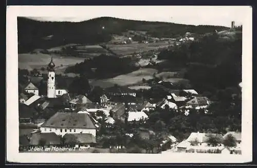 AK St. Veit im Mühlkreis, Ortsansicht mit der Kirche