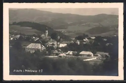 AK St. Veit im Mühlkreis, Gesamtansicht aus der Vogelschau