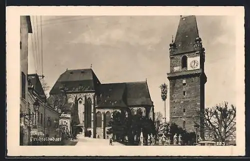 AK Perchtoldsdorf, Partie an der Kirche