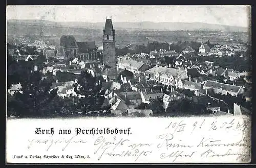 AK Perchtoldsdorf, Ortsansicht aus der Vogelschau