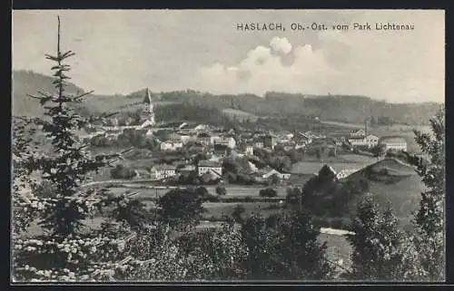 AK Haslach, Panorama vom Park Lichtenau