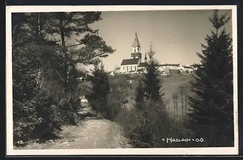 AK Haslach /O.Ö., Blick zur Kirche