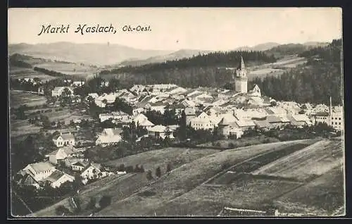 AK Haslach /Ob.-Oest., Ortsansicht aus der Vogelschau