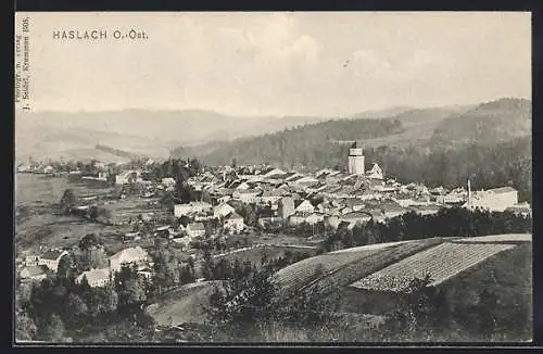 AK Haslach /O.-Öst., Gesamtansicht vom Berg aus