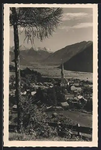 AK Imst, Ortsansicht mit Mieminger Alpen