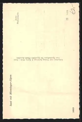 AK Imst, Ortsansicht mit Mieminger Alpen