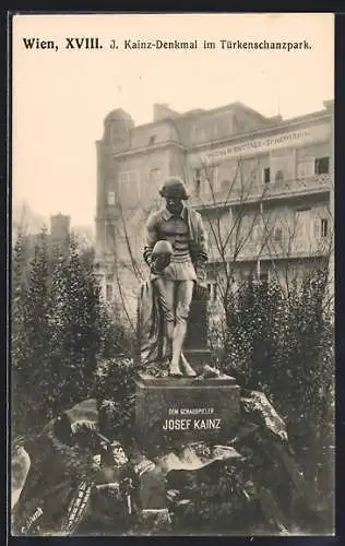 AK Wien, Josef Kainz-Denkmal im Türkenschanzpark