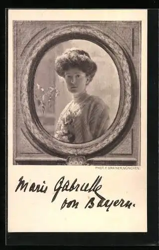 AK Portrait von Marie Gabriele von Bayern im jungen Alter