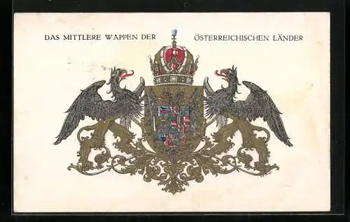 AK Mittleres Wappen der Österreichischen Länder, Rotes Kreuz