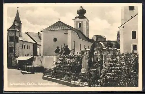 AK Sarleinsbach /O.-Oe., Kriegerdenkmal und Kirche