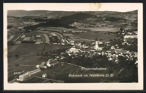 AK Rohrbach im Mühlkreis, Gesamtansicht vom Flugzeug aus