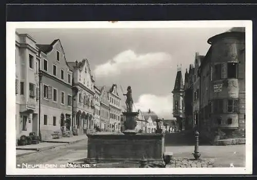 AK Neufelden im Mühlkreis, Brunnen am Post- und Telegraphenamt