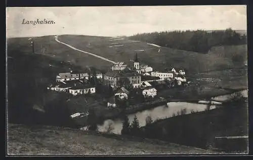 AK Langhalsen, Blick auf das Dorf