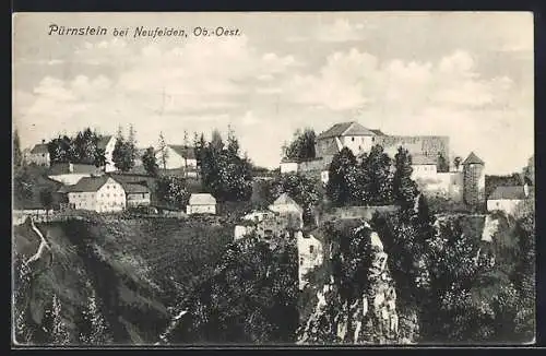 AK Pürnstein bei Neufelden, Ortsansicht auf dem Hügel