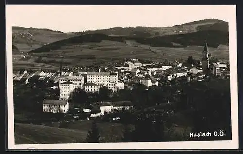 AK Haslach im Mühlkreis, Teilansicht mit Kirche