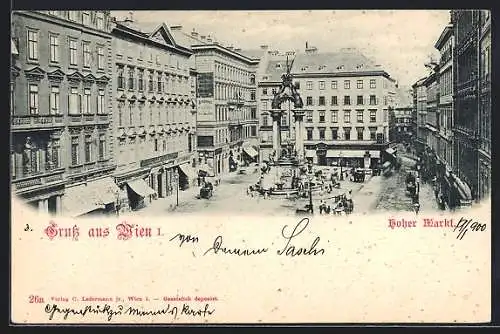 AK Wien, Hoher Markt mit Brunnen