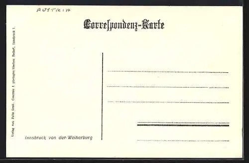 AK Innsbruck /Tirol, Teilansicht von der Weiherburg aus, Edelweiss, Passepartout