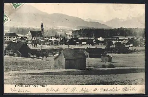 AK Seekirchen, Ortsansicht mit Kirche