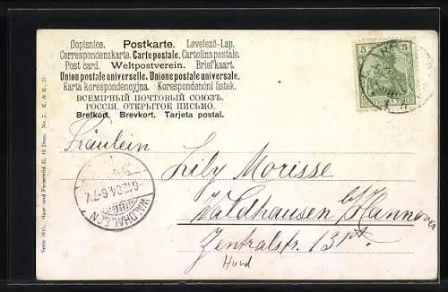 Künstler-AK Jagdhund neben der Jagdbeute