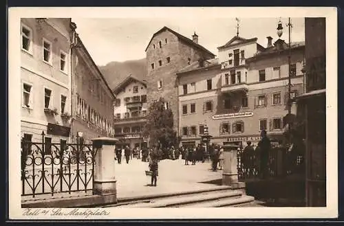 AK Zell am See, Marktplatz mit Bankhaus