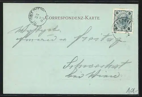 Mondschein-AK Mariazell, Totalansicht aus der Vogelschau