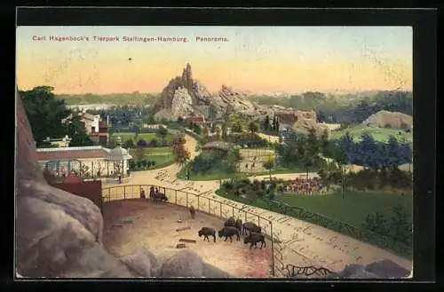 AK Hamburg-Stellingen, Carl Hagenbeck`s Tierpark, Panorama