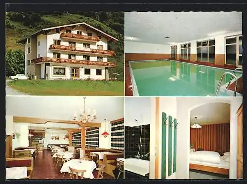 AK Kleinarl im Pongau, Gasthof Tauernhof v. A. & M. Hörhager, Speisesaal, Hallenbad und Schlafzimmer