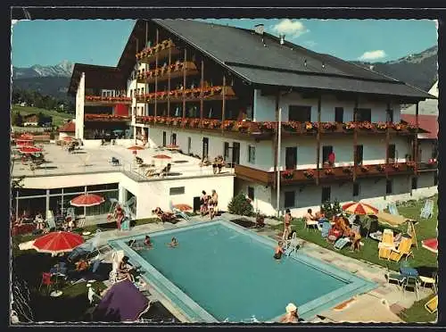 AK Seefeld /Tirol, Hotel Klosterbräu und Nightclub Kanne, Inh. Luis & Midi Seyrling, mit Terrasse und Freibad