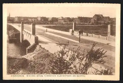 AK Eindhoven, Nieuwe Brug tusschen Elzentpark en Gestel, Brückenpartie