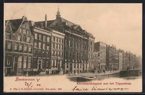 AK Amsterdam, Kloveniersburgwal met het Trippenhuis